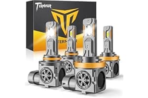 Termitor H11/H8/H9 & 9005/HB3 Light Bulbs Combo, 120,000LM 12X Ultra Brightness, Real 1:1 Mini Size, 6500K White 85000Hrs Lon