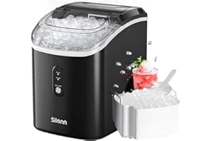 Nugget Ice Maker Countertop, Silonn Chewable Pellet Ice Machine with Self-Cleanin Function, 33lbs/24H Portable Ice Makers for
