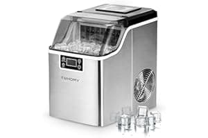 EUHOMY Ice Cube Maker Machine Countertop, 2 Ways to Add Water, 45Lbs/Day 24 Pcs Ready in 13 Mins, Self-Cleaning Portable Comp