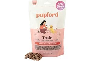 Pupford Freeze Dried Training Treats for Dogs & Puppies, 475+ Three Ingredient Bites (Beef Liver, 4 oz)