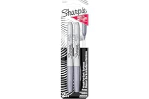 Sharpie Metallic Permanent Markers, Fine Point, Silver, 2 Count
