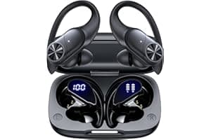 PocBuds Bluetooth Headphones Wireless Earbuds 80hrs Playtime Wireless Charging Case Digital Display Sports Ear Buds with Earh