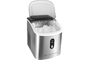 Frigidaire EFIC103-AMZ-SC Counter Top Maker with Over-Sized Ice Bucket, Stainless Steel, Self Cleaning Function, Heavy Duty, 