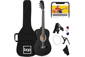 Best Choice Products 38in Beginner All Wood Acoustic Guitar Starter Kit w/Gig Bag, 6 Picks, Nylon Strings, Strap w/Pick Holde