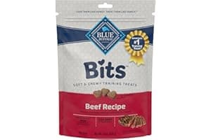 Blue Buffalo Bits Soft Dog Treats for Training, Made with Natural Ingredients & Enhanced with DHA, Beef Recipe, 19-oz Bag