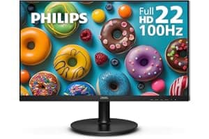 Philips 221V8LB 22 inch Class Thin Full HD (1920 x 1080) Monitor, 100Hz Refresh Rate, VESA, HDMI x1, VGA x1, LowBlue Mode, Ad