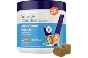 Vetnique Glandex Anal Gland Soft Chew Treats with Pumpkin for Dogs Digestive Enzymes, Probiotics Fiber Supplement for Dogs Bo