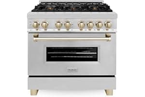 ZLINE Autograph Edition 36 in. 4.6 cu. ft. Legacy Dual Fuel Range with 6 Burner Gas Cooktop and Electric Convection Oven in S