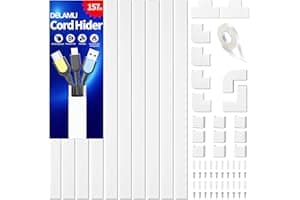 Delamu Cord Hider, 157in Wire Covers for Cords on Wall, Premium Cable Hider Cord Covers for Wires, Cable Management Wire Hide