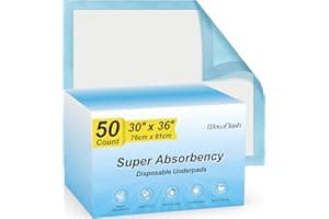 Wowflash Super Absorbency Disposable Leakproof Underpads with Quick Drying for Baby, Adults, Puppy, Dog Bed Pee Pads, Extra L