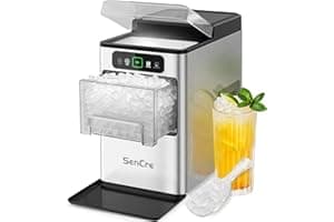 SenCre Nugget Ice Maker 40lbs/Day, Countertop Ice Maker Soft Chewable Ice, Ice Makers One-Click & Self-Cleaning, Crushed Pell