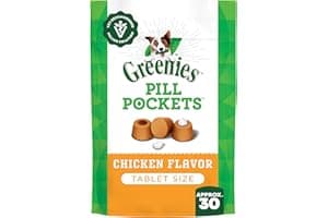 Greenies Pill Pockets for Dogs Small Size, Tablet Pill Treats for Dogs, Chicken Flavor, 3.2 oz. Pouch