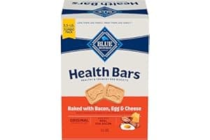 Blue Buffalo Health Bars Crunchy Dog Biscuits, Oven-Baked with Natural Ingredients, Bacon, Egg & Cheese, 3.5-lbs Box