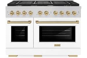 ZLINE Autograph Edition 48 in. 6.7 cu. ft. Paramount Double Oven Dual Fuel Range with 8 Burner Gas Cooktop in Stainless Steel