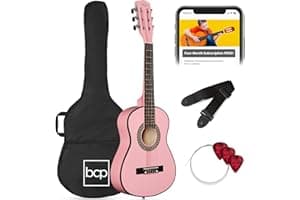 Best Choice Products 30in Kids Acoustic Guitar, All-in-One Beginner Starter Kit w/Strap, Case, Extra Strings, Rosette Inlay -