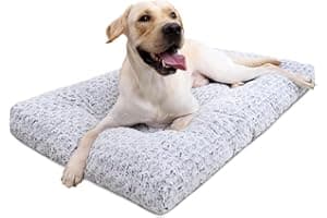 KSIIA Washable Dog Bed Deluxe Plush Dog Crate Beds Comfy Kennel Pad Anti-Slip Pet Sleeping Mat for Large, Jumbo, Medium, Smal