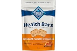 Blue Buffalo Health Bars Crunchy Dog Biscuits, Oven-Baked With Natural Ingredients, Pumpkin & Cinnamon, 16-oz Bag