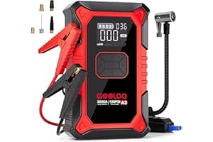 GOOLOO A3 Jump Starter with Air Compressor, 3000A Portable Car Battery Booster (9.0 Gas/6.5L Diesel) with 150PSI Auto-Shutoff