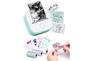 Memoking Sticker Printer - T02 Mini Printer Print Pods Portable Thermal Inkless Sticker Maker Machine Bluetooth Pocket Impres