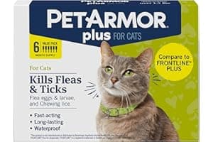 PetArmor Plus Flea and Tick Prevention for Cats over 1.5 lbs, Cat Flea and Tick Treatment, 6 Doses, Waterproof Topical, Fast 