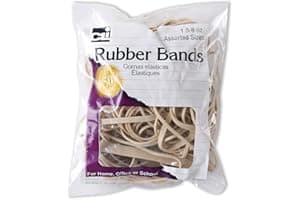 Charles Leonard Rubber Bands, 3/8 Ounce Bags, Amber, Assorted Sizes (56381)