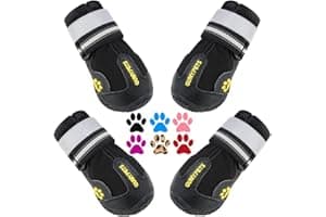 QUMY Dog Shoes for Large Dogs, Medium Dog Boots & Paw Protectors for Winter Snowy Day, Summer Hot Pavement, Water-Resistant i