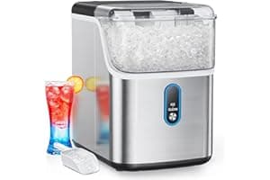 Nugget Ice Maker Countertop, HOMEZAY Pebble Ice Maker with Soft Chewable Pellet Ice, 33 lbs per Day, Compact Ice Machine with
