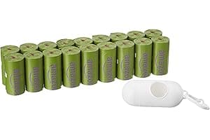 Amazon Basics Dog Poop Bags with Dispenser, 270 Count, Enhanced for Guaranteed Leakproof, Lavender Scented, Includes Leash Cl