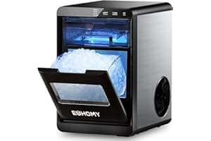 EUHOMY Nugget Ice Maker Countertop, 40Lbs/24H Pebble Ice Maker Machine, Self-Cleaning Countertop Sonic Ice Makers with Ice Sc