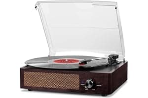 Vinyl Record Player Turntable with Built-in Bluetooth Receiver & 2 Stereo Speakers, 3 Speed 3 Size Portable Retro Record Play