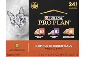 Purina Pro Plan Gravy, High Protein Wet Cat Food Variety Pack, Complete Essentials Chicken and Turkey Favorites - (Pack of 24