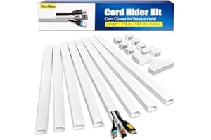 YesBes 116in Cord Hider Kit, Cord Covers for Wires on Wall, Paintable Cable Raceway, Cord Hider for Wall Mount tv, tv Cable H