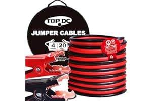 TOPDC 4 Gauge 20 Feet Jumper Cables for Car, SUV and Trucks Battery, Heavy Duty Automotive Booster Cables for Jump Starting D