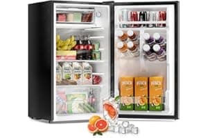 Frostorm 3.2 Cu Ft Mini Fridge with Freezer - Energy Efficient, Large Capacity Single Door Upright Freezer for Bedroom, Offic