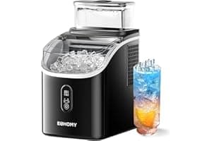 EUHOMY Ice Cube Maker Machine Countertop with External Water Tank, 2 Ways to Add Water, 34Lbs/Day, 16Pcs Ready in 7 Mins, Aut