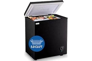 5.0 Cubic Feet Deep Chest Freezer Compact Freezers with Adjustable Thermostat Top Open Door Freezer Compressor Cooling with R