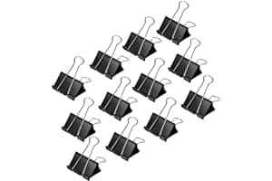 Amazon Basics Sturdy Binder Clips, Office Supplies, Small 0.75 in, Document Organizing, School Supplies, Black, 144 Count