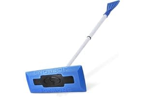Snow Joe 18" Telescoping Snow Broom & Ice Scraper for Car Windows, No-Scratch Foam Brush - Long and Extendable Ice Removal To