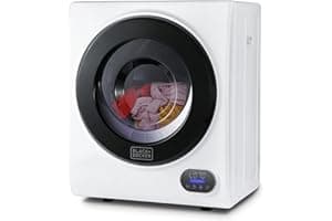 BLACK+DECKER 1.5 Cu. Ft. Compact Dryer, 5.5 lb. Capacity, 850W 120V Vented Electric Drying Machine with Stainless Steel Drum,