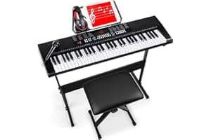 Best Choice Products 61-Key Electronic Keyboard Piano Portable Electric Keyboard Complete Beginner Set w/LED Screen, Stand, B
