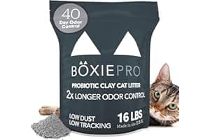 Boxie Probiotic Cat Litter, 40 Day Odor Control, Clumping Clay Kitty Litter, Odor Eliminating Probiotics, Dust-Free, No Fragr
