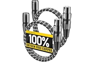 VANDESAIL XLR Cables, 3ft 2 Pack Microphone Cable, XLR Male to Female Balanced Microphone Cord 3 pin, 3 Foot Short mic Cord O