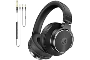 Rumoon Wired Over Ear Headphones, Studio Monitor & Mixing DJ Headphones with 50mm Neodymium Drivers and 1/4 to 3.5mm Jack for