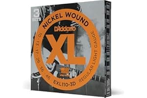 D'Addario Electric Guitar Strings, XL Nickel, EXL110-3D, Regular Light Gauge 10-46, 6-String Set, Pack of 3