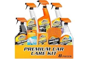 Armor All Premier Car Care Kit, Includes Car Wax & Wash Kit, Glass Cleaner, Car Air Freshener, Tire & Wheel Cleaner (8 Piece 