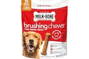 Milk-Bone Brushing Chews Daily Dental Dog Treats, Chicken Flavor, Large, 25 Count
