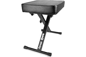 RockJam Premium Adjustable Padded Keyboard Bench or Piano Stool with Lessons.
