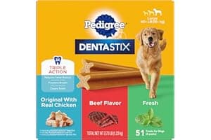 Pedigree Dentastix Large Breed Dog Treats, Original, Beef & Fresh Flavor, 2.73 lb. Variety Pack (51 Treats)