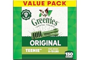 Greenies Veterinarian-Recommended Natural Dental Dog Treats Regular Size, Original Flavor, 36 oz. Pack, 130 Count