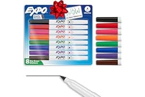 EXPO Dry Erase Markers, Low Odor Ink, Assorted Colors, Ultra Fine Tip, 8 Count - Whiteboard, Calendar, Organization, School S
